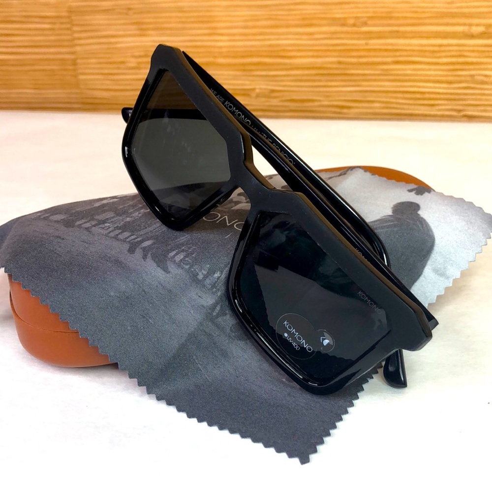 KOMONO Benicio Black Rubber Sunglasses NEW UV 400 - Picture 6 of 11